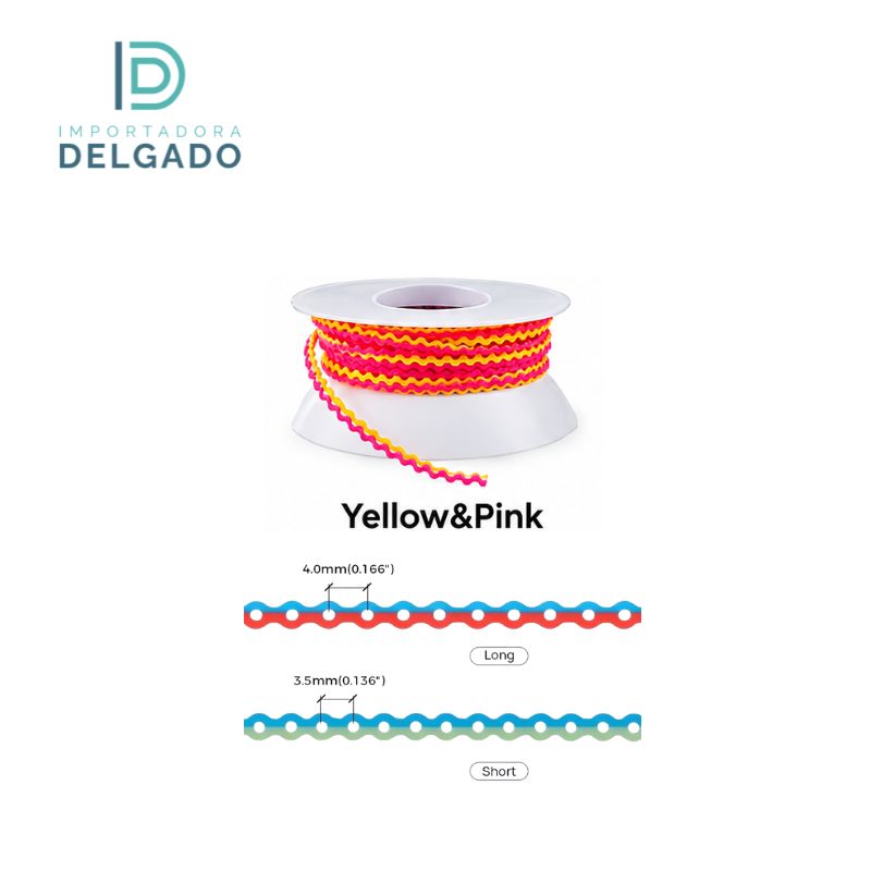 CADENA ELASTICA DE ORTODONCIA CERRADO AMARILLO Y ROJO