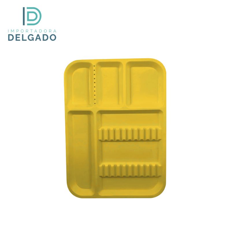 Bandejas GRANDE De Plastico Con Divisiones AMARILLO