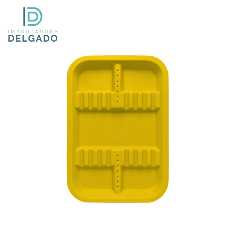 Bandejas PEQUEÑO De Plastico Con Divisiones AMARILLO