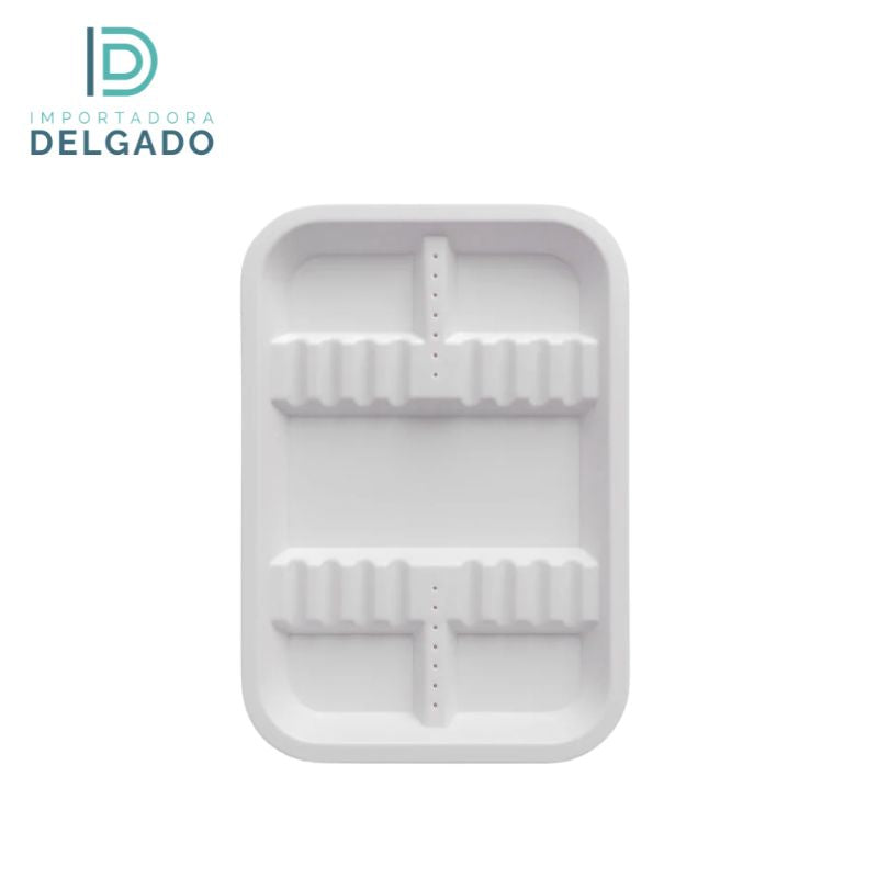 Bandejas PEQUEÑO De Plastico Con Divisiones BLANCO