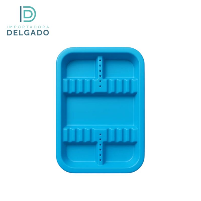 Bandejas PEQUEÑO De Plastico Con Divisiones CELESTE