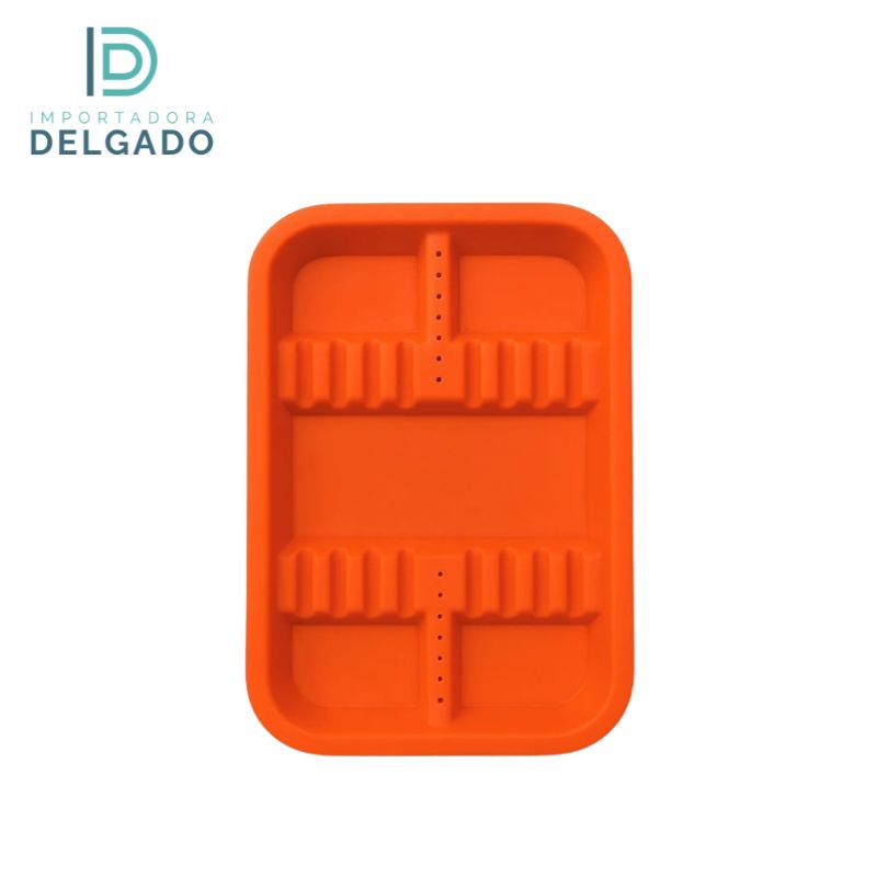 Bandejas PEQUEÑO De Plastico Con Divisiones NARANJA