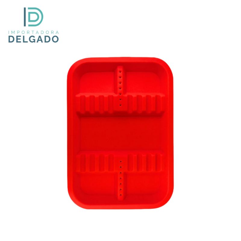 Bandejas PEQUEÑO De Plastico Con Divisiones ROJO