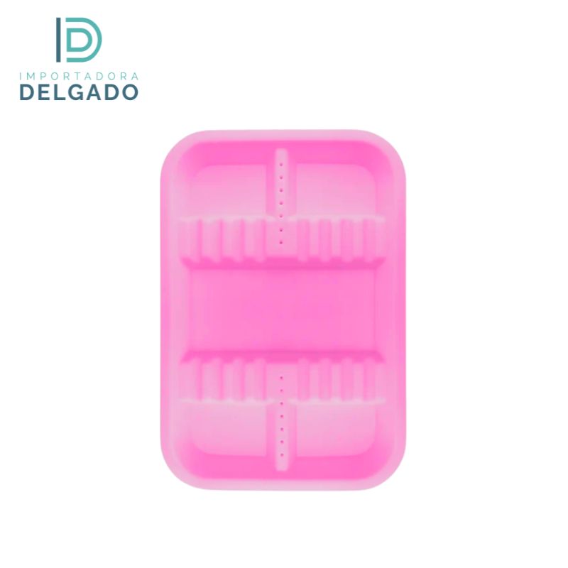 Bandejas PEQUEÑO De Plastico Con Divisiones ROSADO