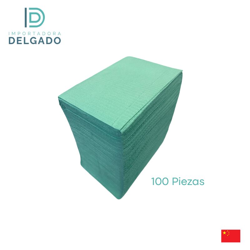SERVILLETA QUALIDENT COLOR ESMERALDA CON 100U