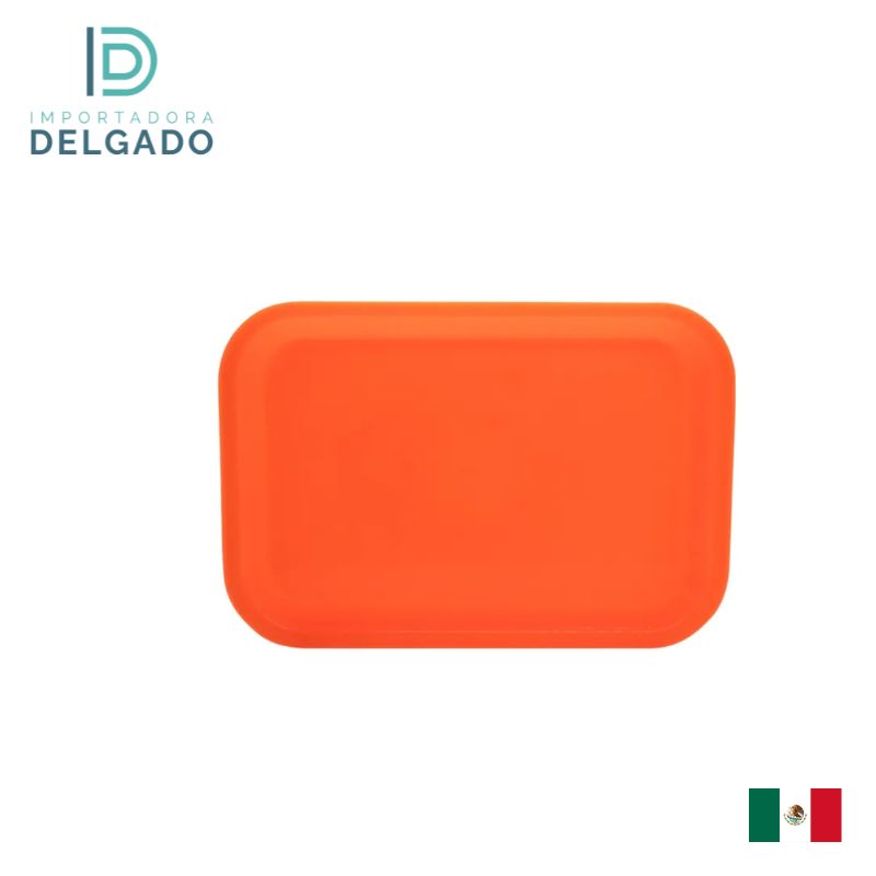 Bandejas PEQUEÑO De Plastico Liso NARANJA
