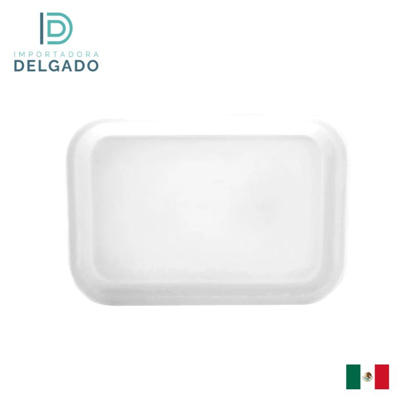 Bandejas GRANDE De Plastico Liso BLANCO