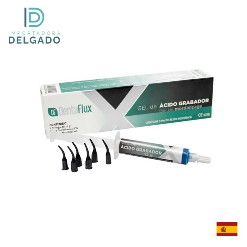 ACIDO GRABADOR 12GR DENTAFLUX 37% – Importadora Delgado