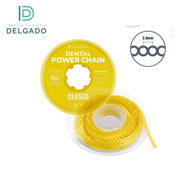 CADENA ELASTICA DE ORTODONCIA CERRADO AMARILLO ORO