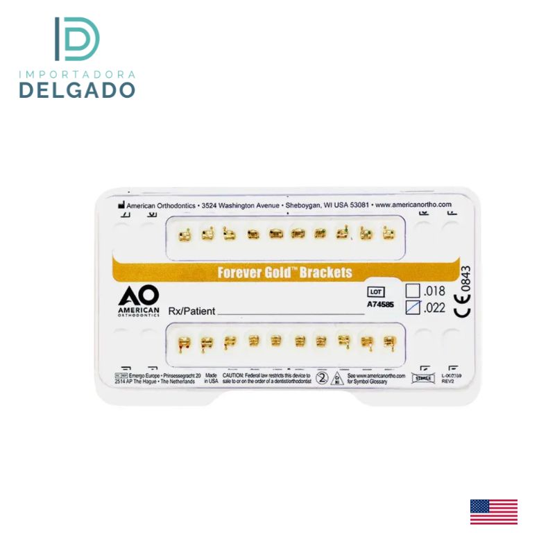 BRACKETS GOLD 24 K JGO. .022 AO (Entrega en 20 días después de su compra)