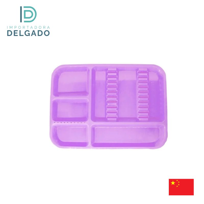 BANDEJA GRANDE LILA CON DIVICION