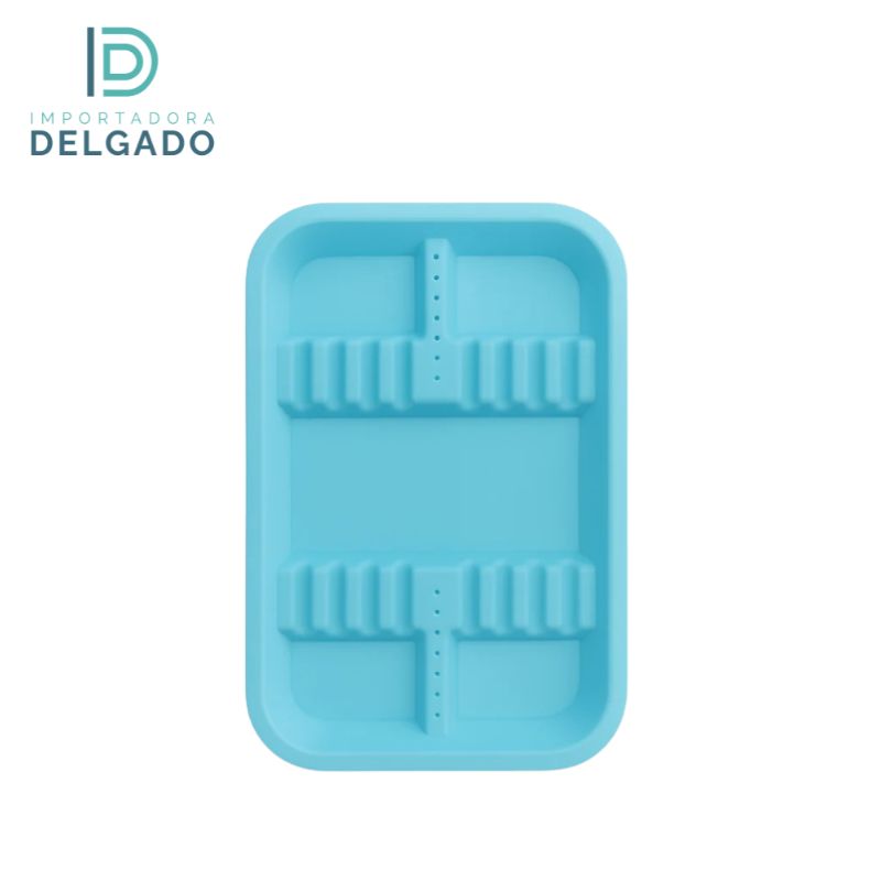 Bandejas PEQUEÑO De Plastico Con Divisiones CELESTE
