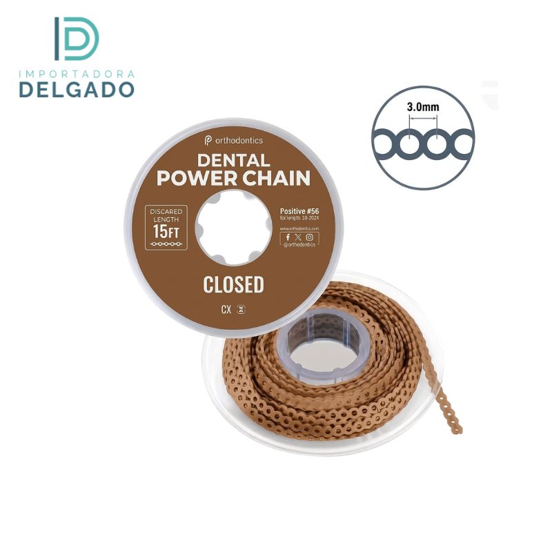 CADENA ELASTICA DE ORTODONCIA CERRADO CAFE