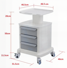 CARRITO DENTAL CON ENCHUFLE Y BANDEJAS