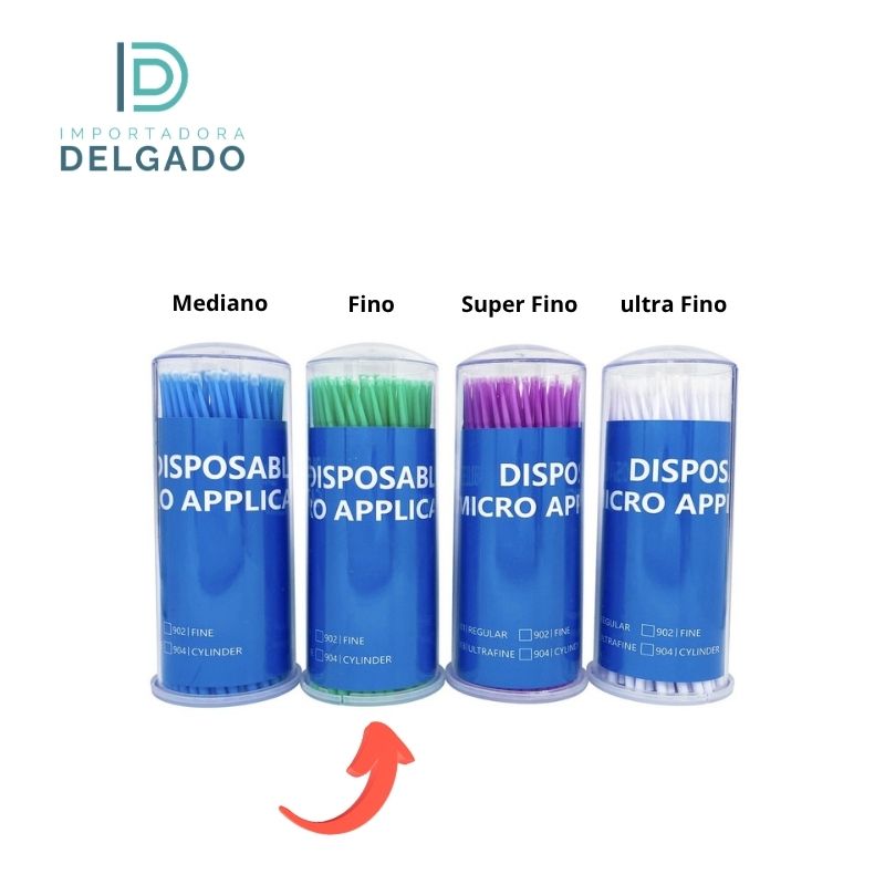 MICRO APLICADOR FINO VERDE CON 100 PIEZAS