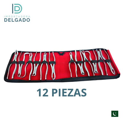 FORCEPS DENTAL  KIT DE 12 PIEZAS DE ACERO INOXIDABLE PK - INSTRUMENTO DE EXTRACCION