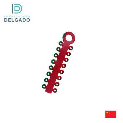 LIGADURAS ELASTICAS MODULOS COLOR ROJO Y VERDE  CAJA