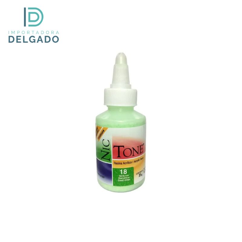 ACRILICO 35GRS. #18 VERDE CON DIAMANTINA