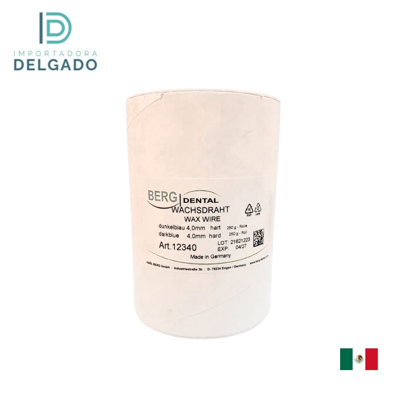 ROLLO DE CUELES EN CERA (AZUL MARINO. DURO) 4.0MM 250GR