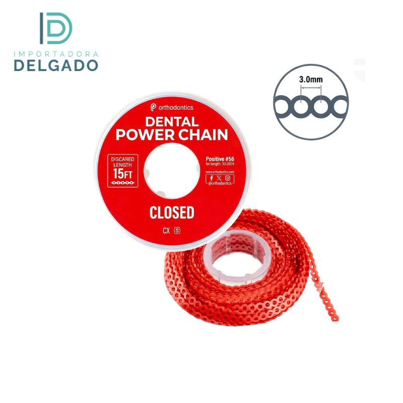 CADENA ELASTICA DE ORTODONCIA CERRADO ROJO
