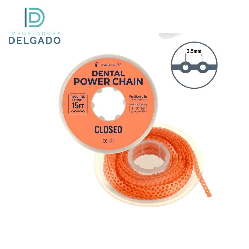 CADENA ELASTICA DE ORTODONCIA ABIERTA SALMON