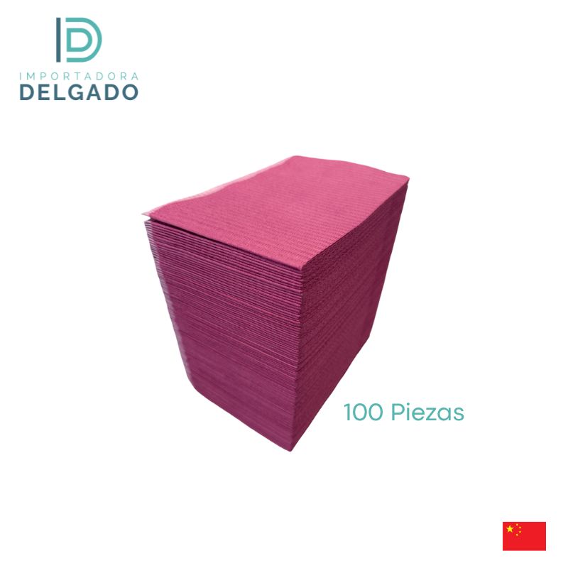 SERVILLETA QUALIDENT COLOR BORGUNDY CON 100U