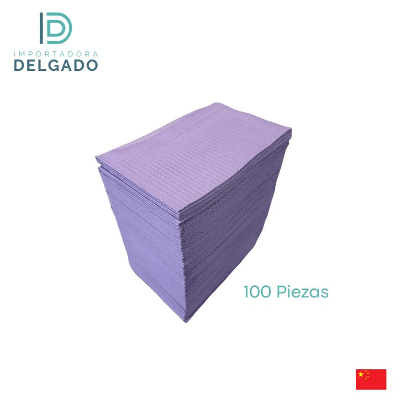 SERVILLETA QUALIDENT COLOR LILA CON 100U
