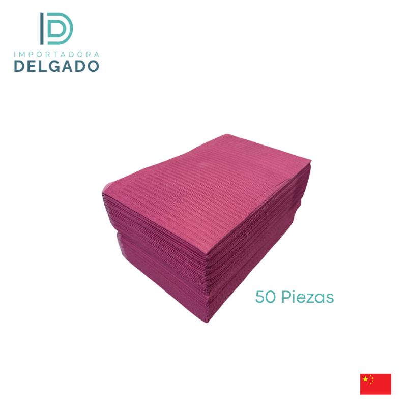 SERVILLETA QUALIDENT COLOR BORGUNDY CON 50U