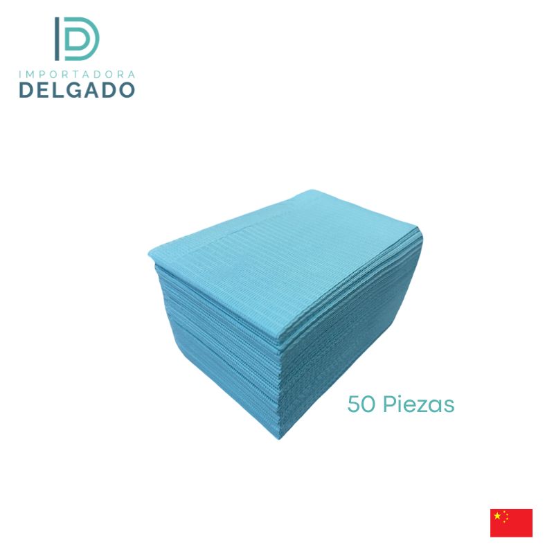 SERVILLETA QUALIDENT COLOR CELESTE CON 50U