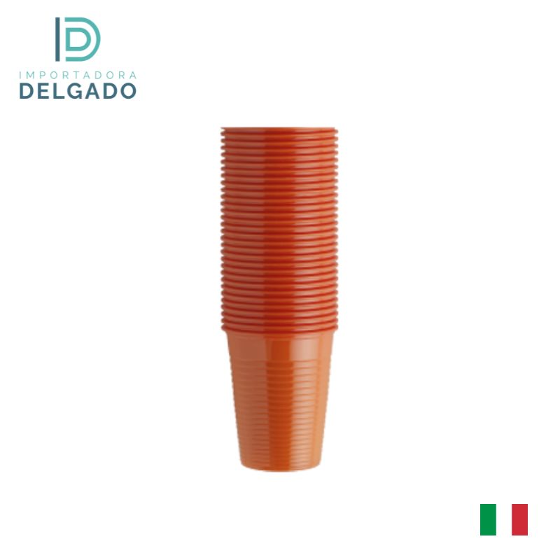 Vaso Plastico EURONDA Bolsa 100pz Color Naranja