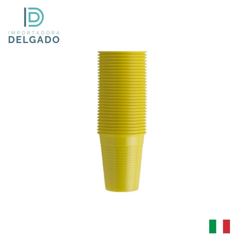 Vaso Plastico EURONDA Bolsa 100pz Color Amarillo