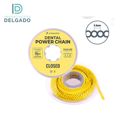 CADENA ELASTICA DE ORTODONCIA CERRADO AMARILLO