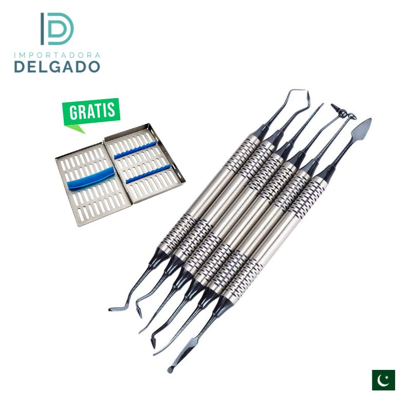 ESPATULA PARA RESINA CON 6 PIEZAS COLOR NEGRO