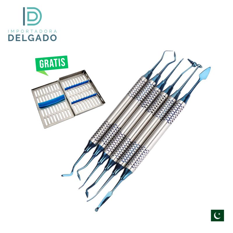 ESPATULA PARA RESINA CON 6 PIEZAS COLOR AZUL