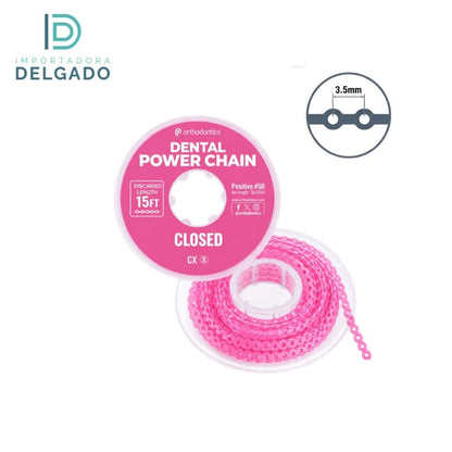 CADENA ELASTICA DE ORTODONCIA ABIERTA FUCSIA