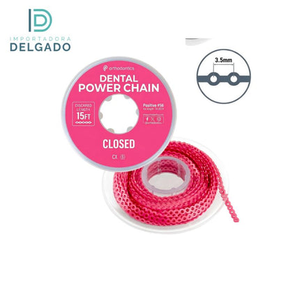 CADENA ELASTICA DE ORTODONCIA ABIERTA MAGENTA