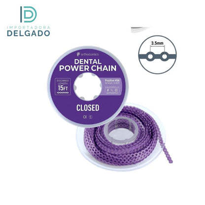 CADENA ELASTICA DE ORTODONCIA ABIERTA MORADO
