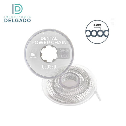 CADENA ELASTICA DE ORTODONCIA CERRADO TRANSPARENTE